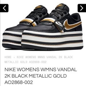 🔥 New Nike Vandal 2K “Metallic Gold” Platform Sneakers 🔥